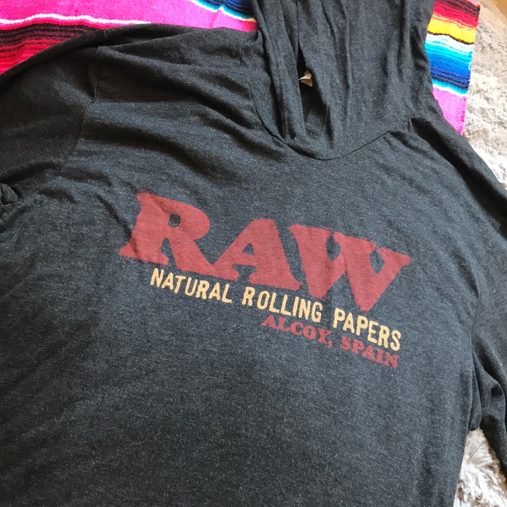Raw Hooded Long Sleeve Shirt